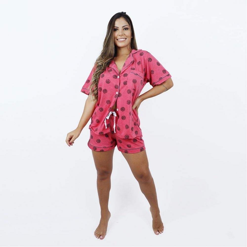 Short Dool Com Blusa Aberta Gola Pv - Estampado