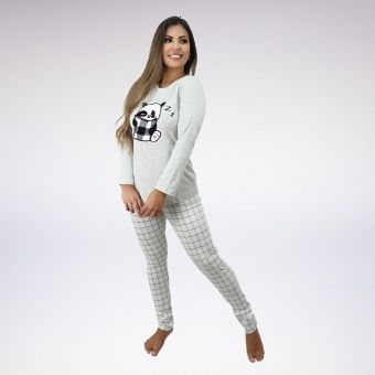 Pijama Longo Calça Moletim Blusa Viscolycra