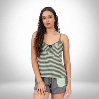 Baby Dool Com Alça Botão Silk Pv