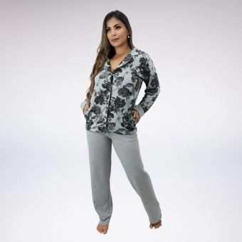 Pijama Longo Casaco Moletom