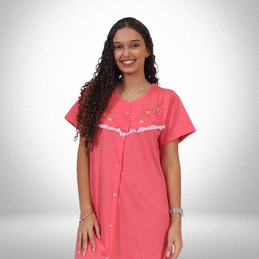 Camisola Com Manga Pala Bordada Aberta Pv