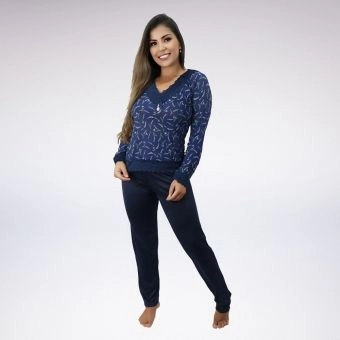 Pijama longo Com Renda Liganete