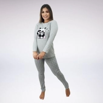 Pijama Longo Calça Moletim Blusa Viscolycra