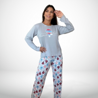 Pijama Feminino Longo Suede