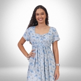 Camisola Gestante  Aberta No Peito Com Manga Pv - Estampada