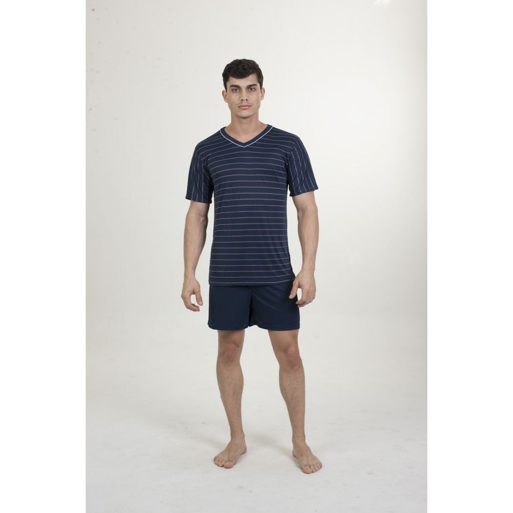 Pijama Curto Masculino 100% Poliamida
