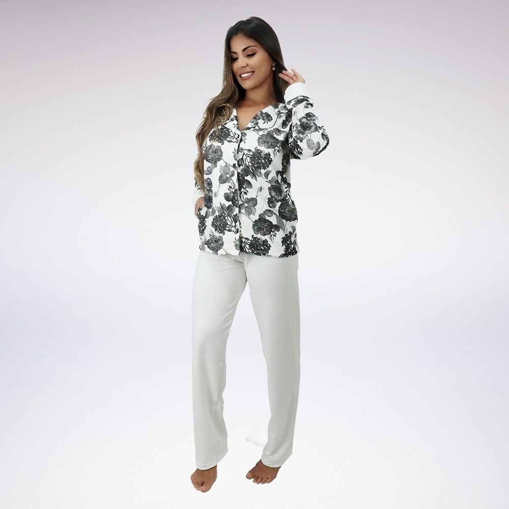 Pijama Longo Casaco Moletom