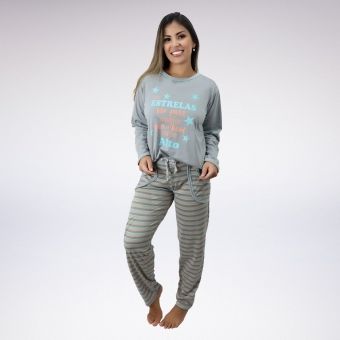 Pijama Longo Com Bolso