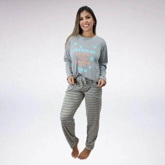 Pijama Longo Com Bolso