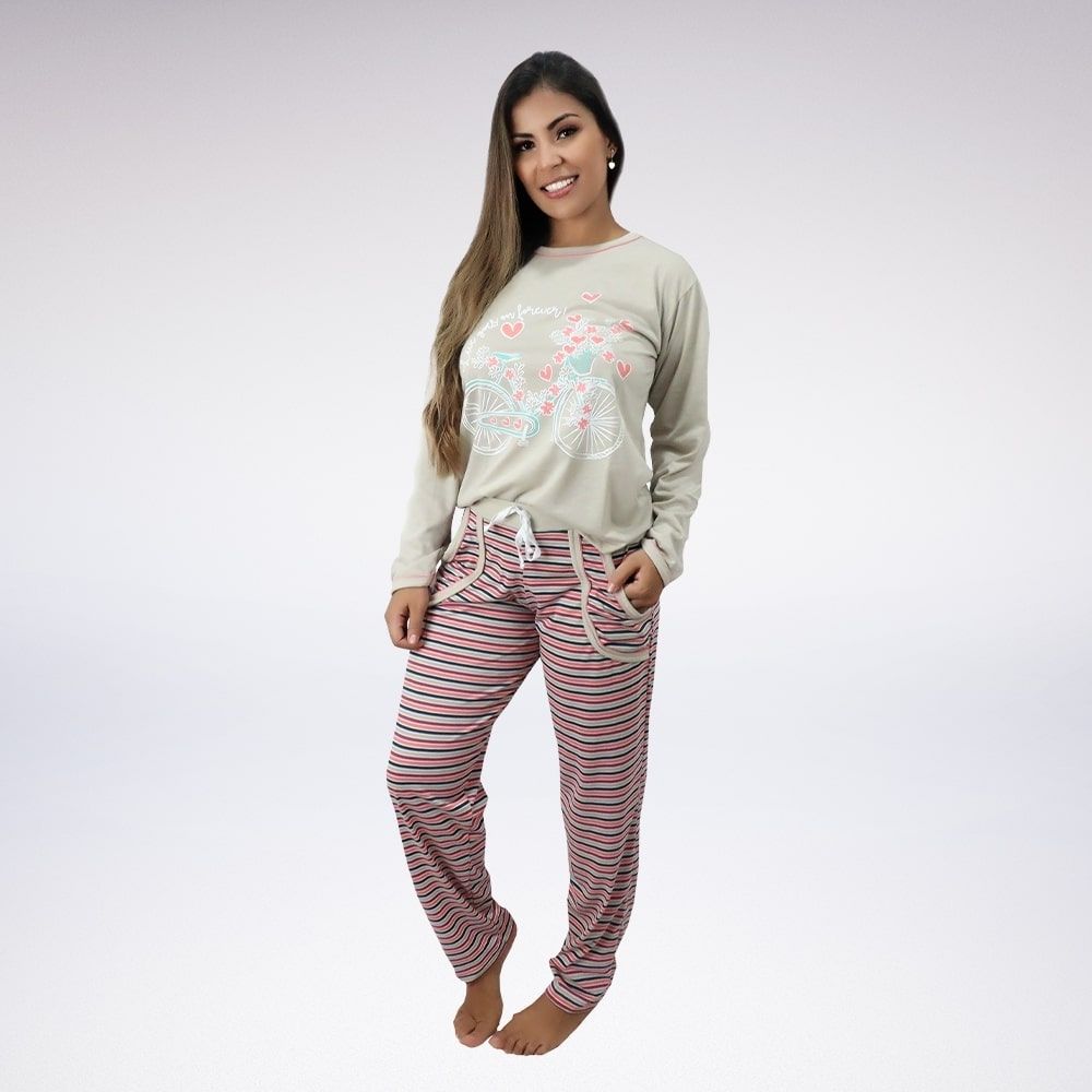 Pijama Longo Com Bolso